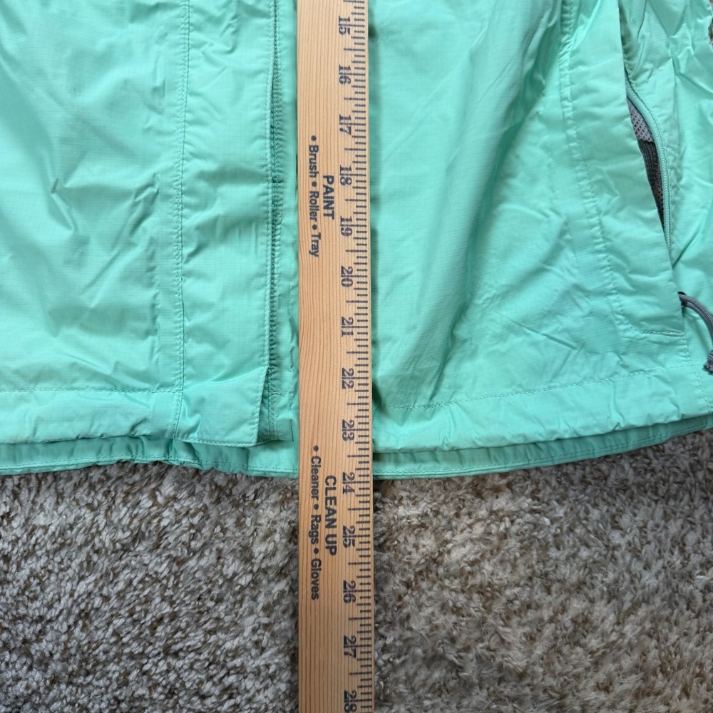The North Face HyVent Rain Jacket Women Large Mint Green Waterproof Hooded Shell - Picture 2 of 6